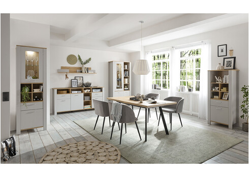 Kapp-riiul NELE kriidihall / tamm, 63x44xH152 cm