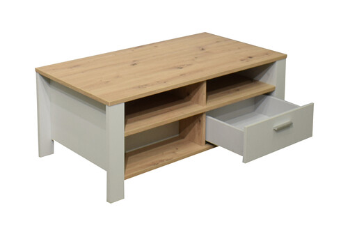 Diivanilaud NELE kriidihall / tamm, 111x65xH45 cm