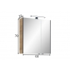 Peegelkapp 03-I tamm, 60x20xH70 cm, LED