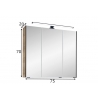 Peegelkapp 03-II tamm, 75x20xH70 cm, LED