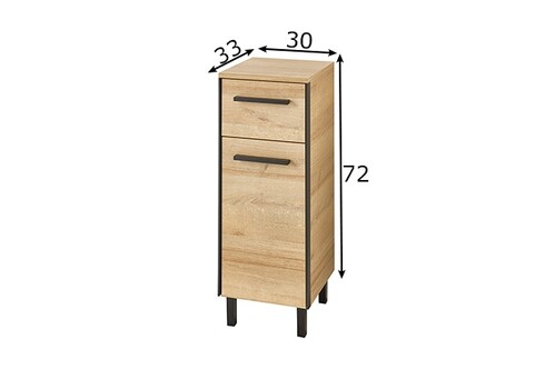 Vannitoakapp 395 tamm / must, 30x33xH72 cm