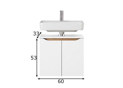 Valamukapp 857 valge / tamm, 60x33xH53 cm