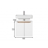 Valamukapp 857 valge / tamm, 60x33xH53 cm
