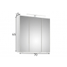 Peegelkapp 857 valge, 65x16xH70 cm, LED