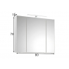 Peegelkapp 857 valge, 80x16xH70 cm, LED