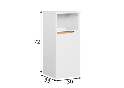 Vannitoakapp 857 valge / tamm, 30x33xH72 cm