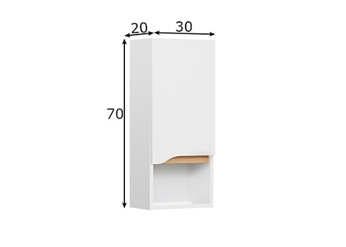 Seinakapp 857 valge / tamm, 30x20xH70 cm