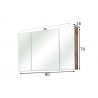 Peegelkapp 943 tume tamm, 80x16xH70 cm, LED