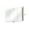 Peegelkapp 943 tume tamm, 105x16xH70 cm, LED