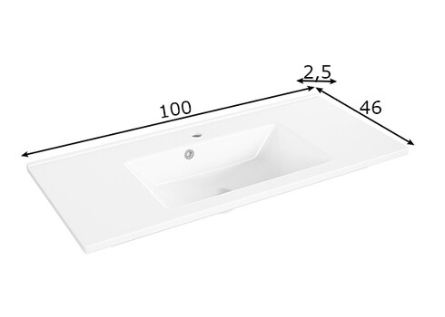 Valamukapp + keraamiline valamu 945 tumehall, 100x46x54 cm