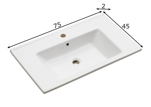 Valamukapp + keraamiline valamu 945 tumehall, 75x45x53 cm