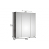 Peegelkapp 945 tumehall, 65x16xH70 cm, LED