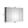 Peegelkapp 945 tumehall, 105x16xH70 cm, LED