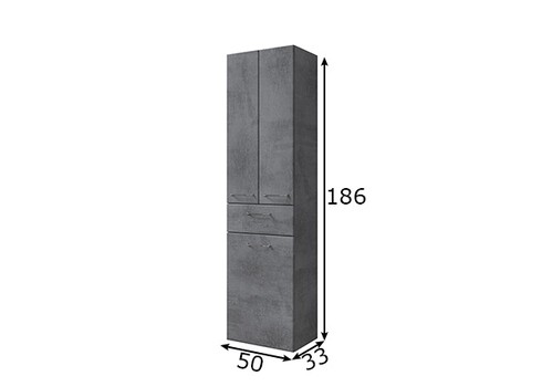 Vannitoakapp 945 tumehall, 50x33xH186 cm