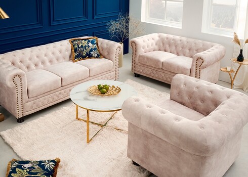 Diivan CHESTERFIELD beež, 200x90xH73 cm