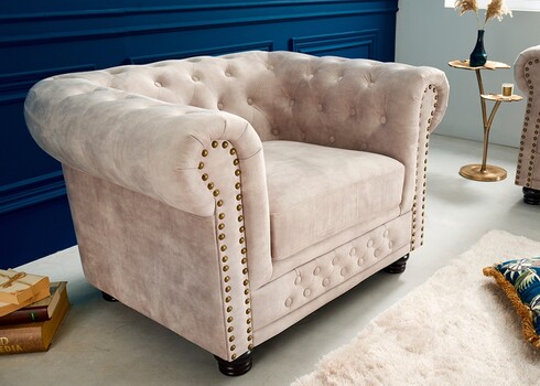 Tugitool CHESTERFIELD beež, 105x87xH72 cm