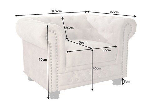 Tugitool CHESTERFIELD beež, 105x87xH72 cm