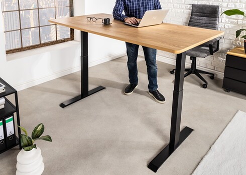 Elektriliselt reguleeritav kirjutuslaud OAK tamm / must, 160x80xH72-117 cm