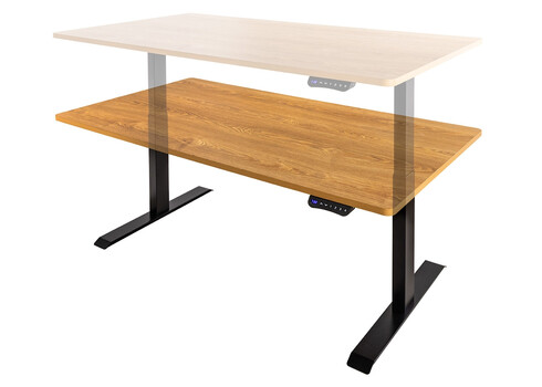 Elektriliselt reguleeritav kirjutuslaud OAK tamm / must, 160x80xH72-117 cm