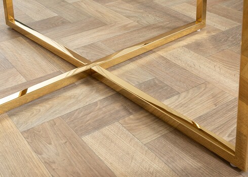 Diivanilaud ELEGANCE valge marmor / kuld, 80x80xH45 cm