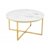 Diivanilaud ELEGANCE valge marmor / kuld, 80x80xH45 cm