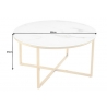 Diivanilaud ELEGANCE valge marmor / kuld, 80x80xH45 cm