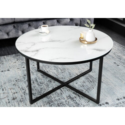 Diivanilaud ELEGANCE valge marmor / must, 80x80xH45 cm