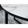 Diivanilaud ELEGANCE valge marmor / must, 80x80xH45 cm