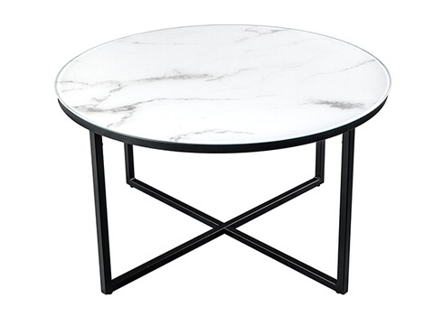 Diivanilaud ELEGANCE valge marmor / must, 80x80xH45 cm