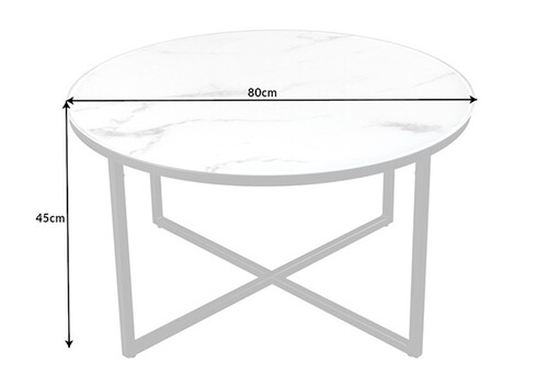 Diivanilaud ELEGANCE valge marmor / must, 80x80xH45 cm