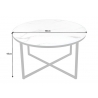 Diivanilaud ELEGANCE valge marmor / must, 80x80xH45 cm