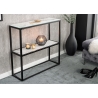 Konsoollaud ELEGANCE valge marmor / must, 80x26xH81 cm