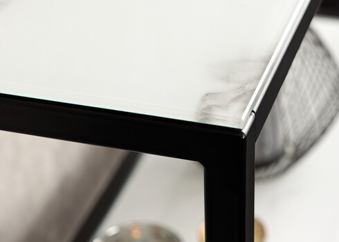 Konsoollaud ELEGANCE valge marmor / must, 80x26xH81 cm