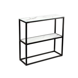 Konsoollaud ELEGANCE valge marmor / must, 80x26xH81 cm