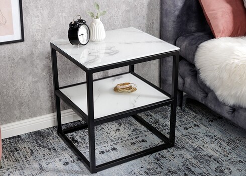 Abilaud ELEGANCE valge marmor / must, 45x40xH51 cm