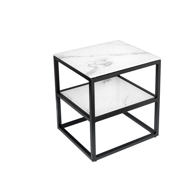 Abilaud ELEGANCE valge marmor / must, 45x40xH51 cm