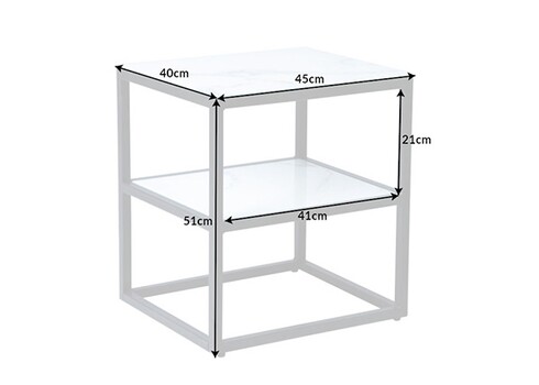 Abilaud ELEGANCE valge marmor / must, 45x40xH51 cm