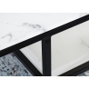 Diivanilaud ELEGANCE valge marmor / must, 90x60xH45 cm
