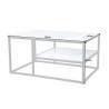 Diivanilaud ELEGANCE valge marmor / must, 90x60xH45 cm
