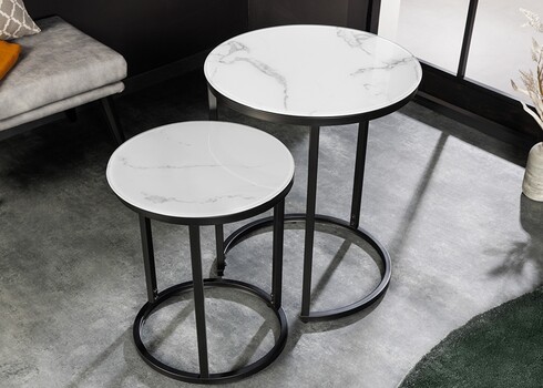 Abilaudade komplekt ELEGANCE valge marmor / must