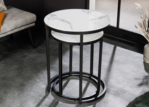 Abilaudade komplekt ELEGANCE valge marmor / must