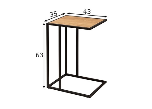 Abilaud SLIM LINE metsik tamm / must, 43x35xH63 cm