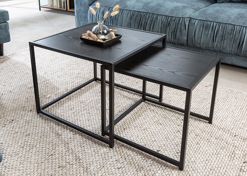 Diivanilaudade komplekt SLIM LINE must, 2 tk