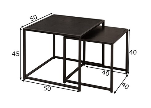 Diivanilaudade komplekt SLIM LINE must, 2 tk