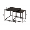 Diivanilaudade komplekt SLIM LINE must, 2 tk