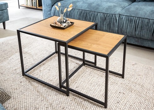 Diivanilaudade komplekt SLIM LINE metsik tamm / must, 2 tk