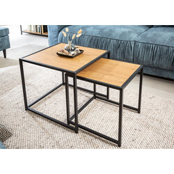 Diivanilaudade komplekt SLIM LINE metsik tamm / must, 2 tk