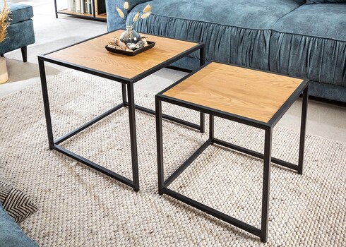 Diivanilaudade komplekt SLIM LINE metsik tamm / must, 2 tk