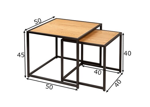Diivanilaudade komplekt SLIM LINE metsik tamm / must, 2 tk