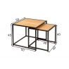 Diivanilaudade komplekt SLIM LINE metsik tamm / must, 2 tk